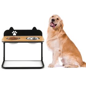 Dog Bowl Stand with 2 Stainless Steel Food Water Bowls Dog Bowl Stand with 2 Stainless Steel Food Water Bowls